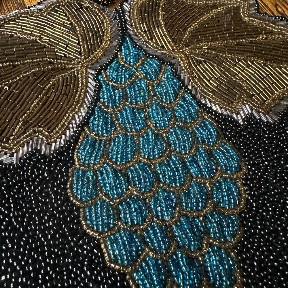 1960’s Era Vintage Rare Hand Beaded bag and strap. Grapes with leaves - Picture 2 of 7